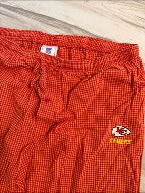 NFL Kansas City Chiefs Red and Yellow Plaid Shorts